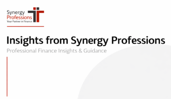 Synergy Professions banner with logo and finance insights header.